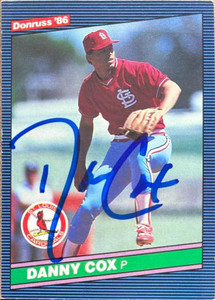 Danny Cox Autographed 1986 Donruss #382