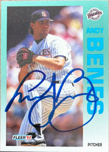 Andy Benes Autographed 1992 Fleer #599