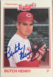 Butch Henry Autographed 1989 Grand Slam Chattanooga Lookouts #11 