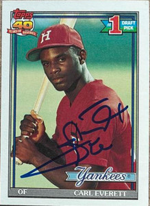 Carl Everett Autographed 1991 Topps #113