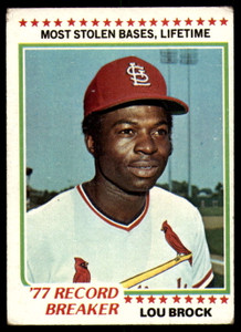 1978 Topps #1 Lou Brock RB VG St. Louis Cardinals 