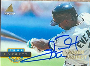 Carl Everett Autographed 1994 Pinnacle #252