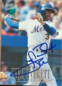 Carl Everett Autographed 1996 Fleer Ultra #241