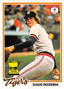 1978 Topps #124 Dave Rozema VG RC Rookie Detroit Tigers 