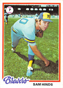1978 Topps #303 Sam Hinds VG RC Rookie Milwaukee Brewers 