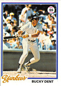 SOLD 18457 1978 Topps #335 Bucky Dent VG New York Yankees 