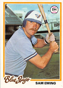 1978 Topps #344 Sam Ewing VG RC Rookie Toronto Blue Jays 