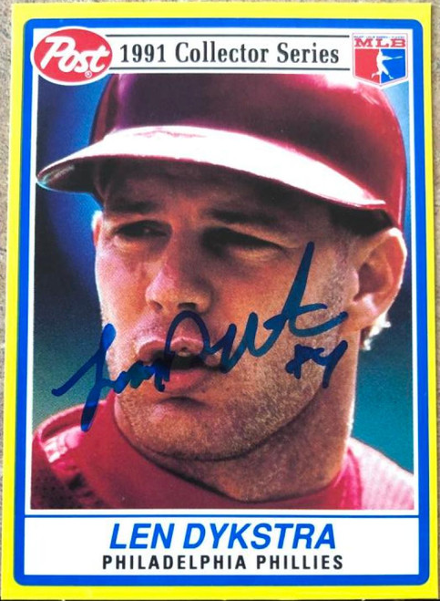 Lenny Dykstra Autographed 1991 Post Cereal #8
