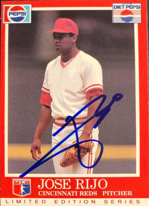 Jose Rijo Autographed 1991 Cincinnati Reds Pepsi #18