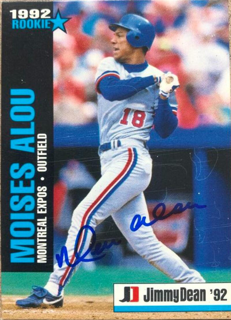 Moises Alou Autographed 1992 Jimmy Dean Rookie Stars #9