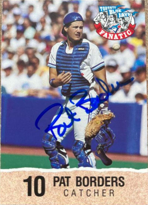 Pat Borders Autographed 1992 Toronto Blue Jays Fire Safety #10