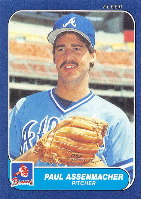 1986 Fleer Update #U-5 Paul Assenmacher VG RC Rookie Atlanta Braves 