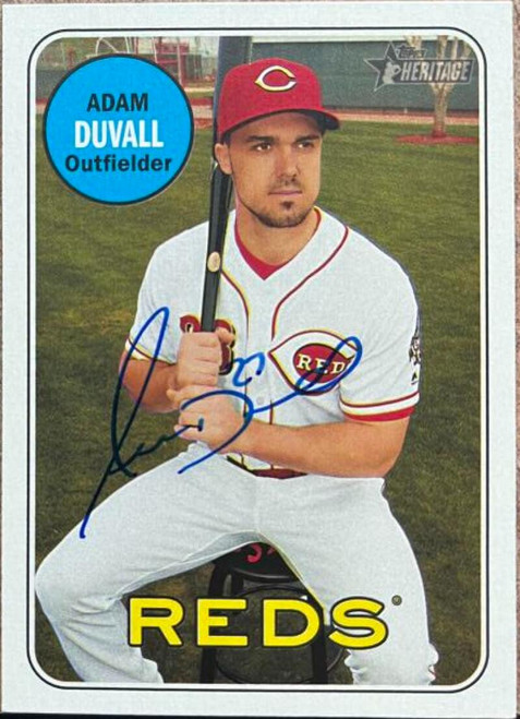 Adam Duvall Autographed 2018 Topps Heritage #89