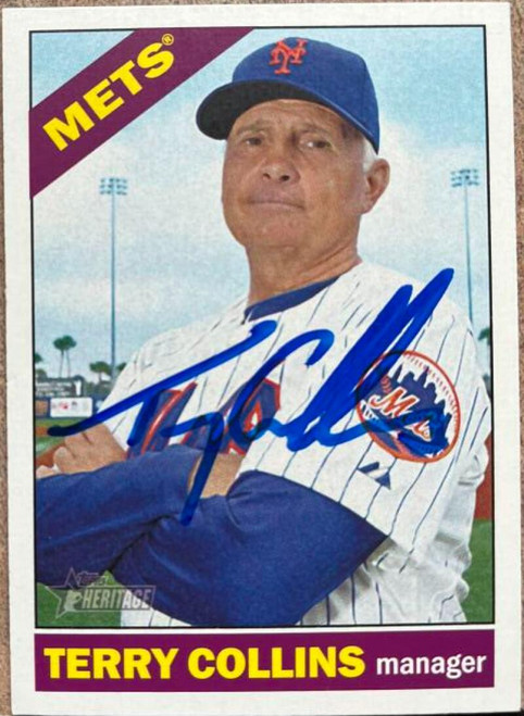 Terry Collins Autographed 2015 Topps Heritage #341