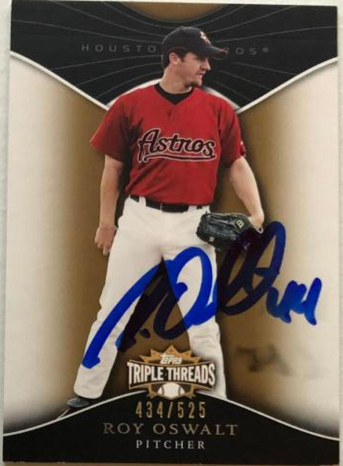 Roy Oswalt Autographed 2009 Topps Triple Threads #73 434/525