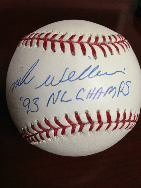 SOLD 881 Mike Williams Autographed ROMLB Baseball 93 NL Champs 