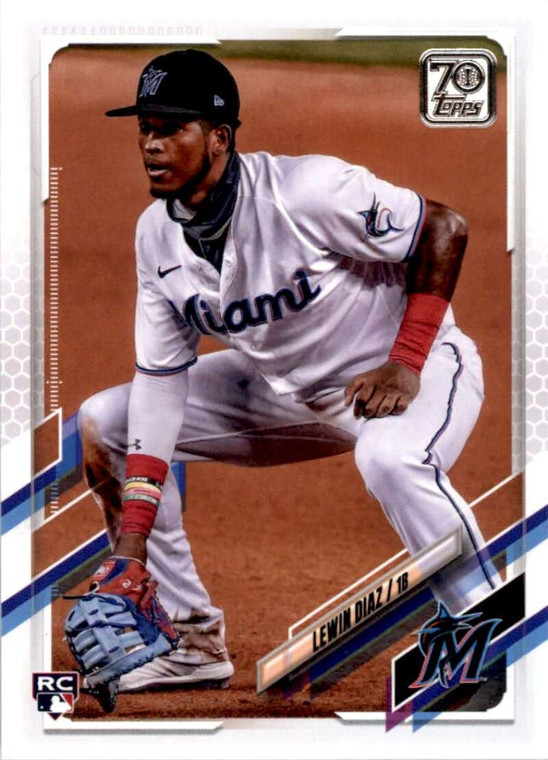 2021 Topps #417 Lewin Diaz VG RC Rookie Miami Marlins 