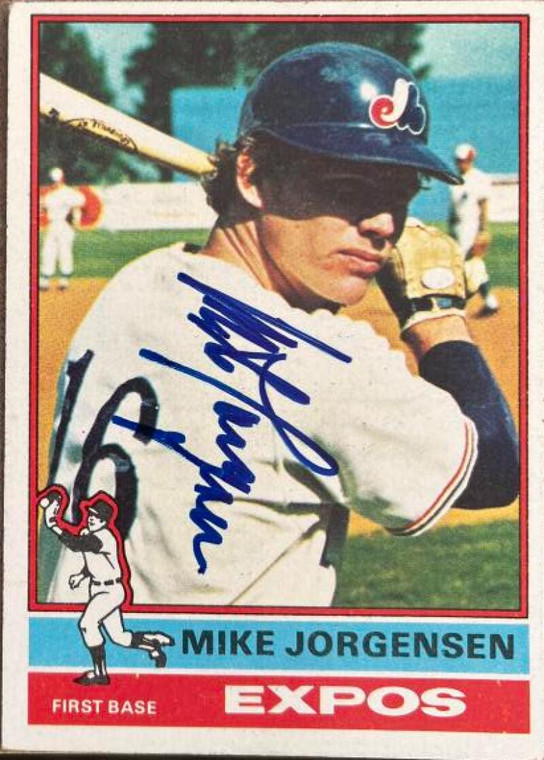 Mike Jorgensen Autographed 1976 Topps #117 Montreal Expos Card