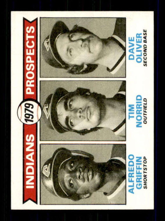 1979 Topps #705 Alfredo Griffin/Tim Norrid/Dave Oliver Indians Prospects VG RC Rookie Cleveland Indians 