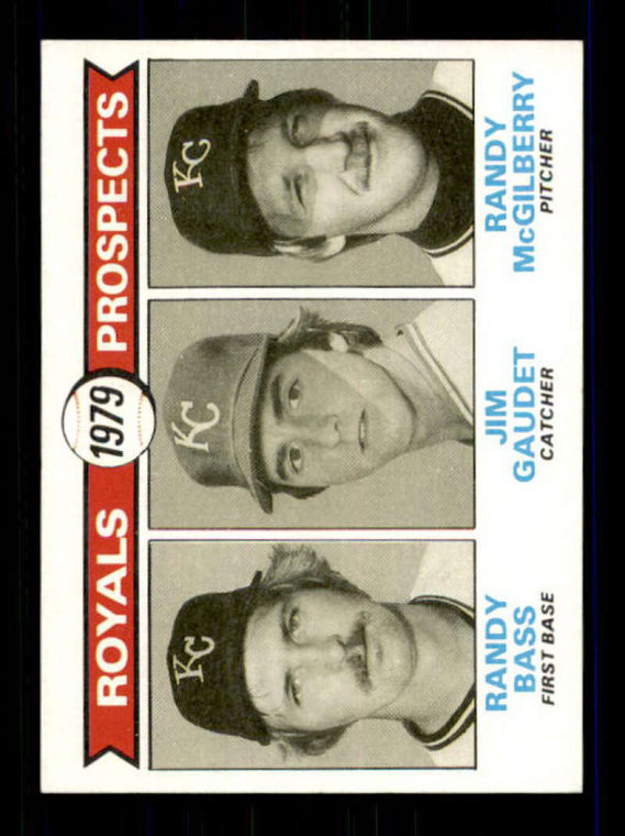 1979 Topps #707 /Randy Bass/Jim Gaudet/Randy McGilberry Royals Prospects VG RC Rookie Kansas City Royals 