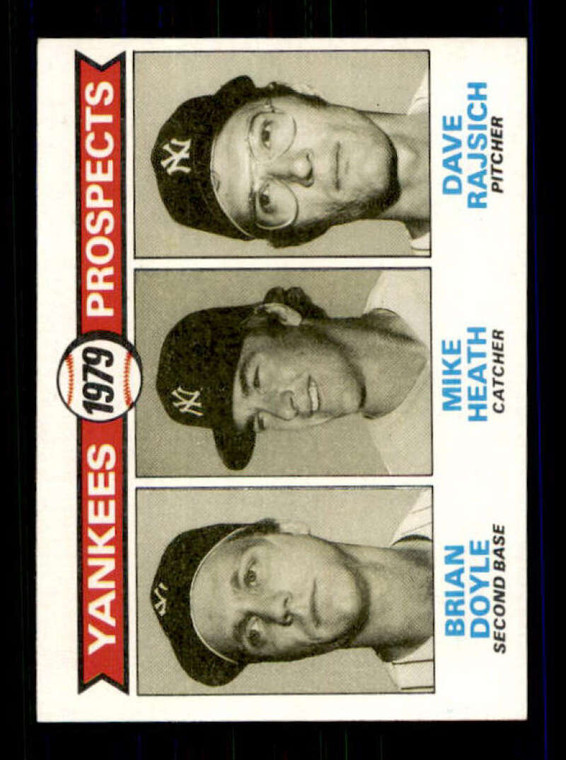 1979 Topps #710 Brian Doyle/Mike Heath/Dave Rajsich Yankees Prospects VG RC Rookie New York Yankees 