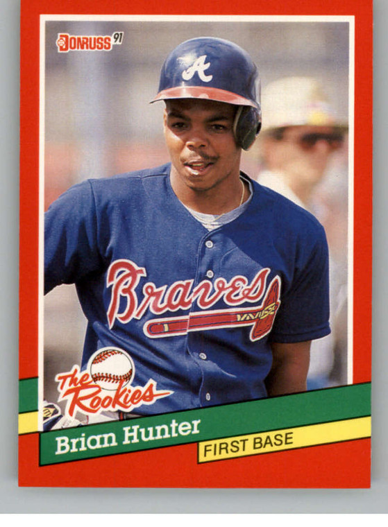 1991 Donruss Rookies #9 Brian Hunter NM-MT  RC Rookie Atlanta Braves 