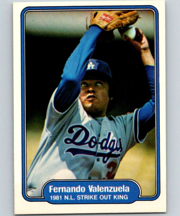 1982 Fleer #636a Fernando Valenzuela IA ERR VG Los Angeles Dodgers 