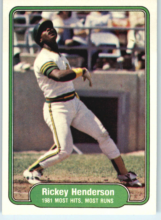 1982 Fleer #643 Rickey Henderson IA VG Oakland Athletics 