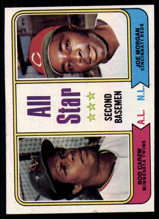1974 Topps #333 Rod Carew/Joe Morgan All-Star Second Basemen VG Minnesota Twins/Cincinnati Reds 