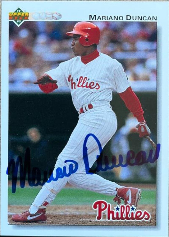 Mariano Duncan Autographed 1992 Upper Deck #792 Philadelphia Phillies Card