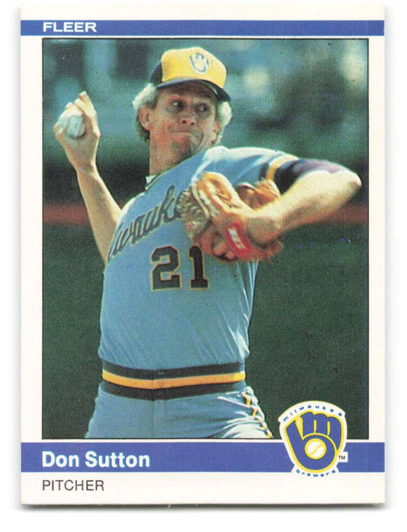 1984 Fleer #215 Don Sutton VG Milwaukee Brewers 