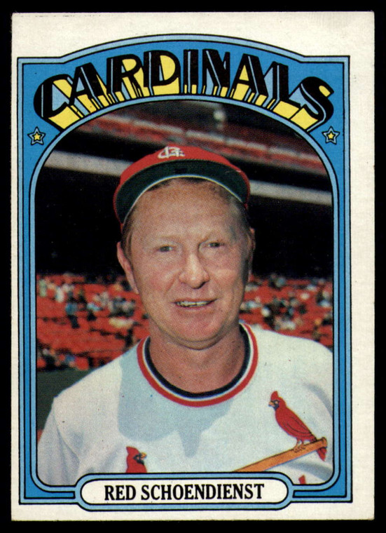 1972 Topps #67 Red Schoendienst MG VG St. Louis Cardinals 