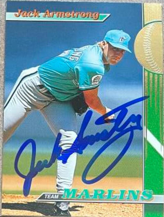 Jack Armstrong Autographed 1993 Stadium Club Florida Marlins #9