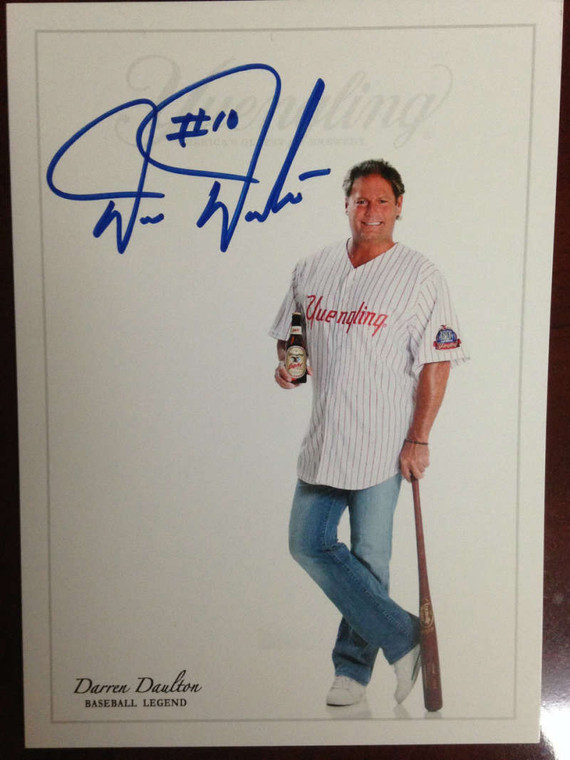 Darren Daulton Autographed Yuengling Beer Promo 5 x 7 Photo