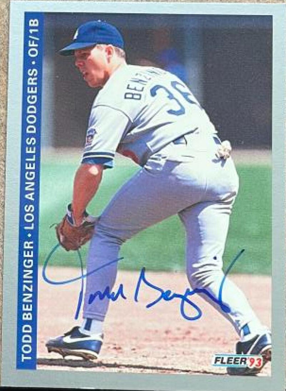 Todd Benzinger Autographed 1993 Fleer #58