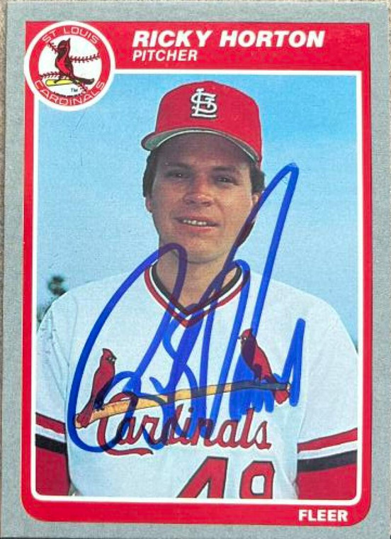 Ricky Horton Autographed 1985 Fleer #227 RC St. Louis Cardinals 