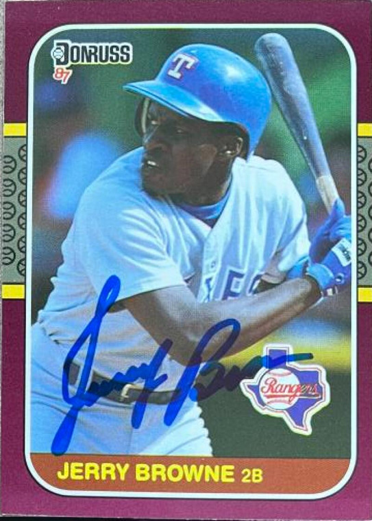 Jerry Browne Autographed 1987 Donruss Opening Day #170 Texas Rangers Card