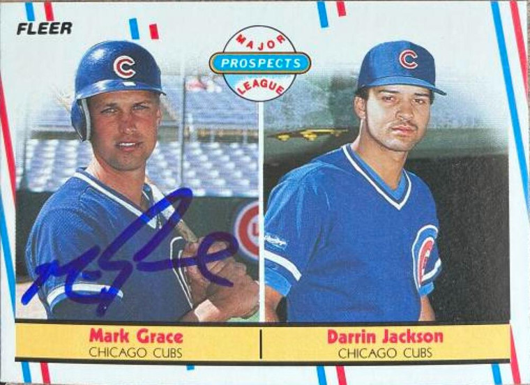 Mark Grace Autographed 1988 Fleer #641 Chicago Cubs Card