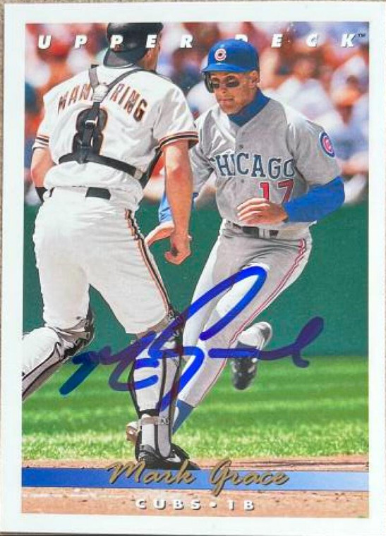 Mark Grace Autographed 1993 Upper Deck #573
