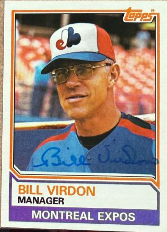 Bill Virdon Autographed 1983 Topps #516 Montreal Expos Card