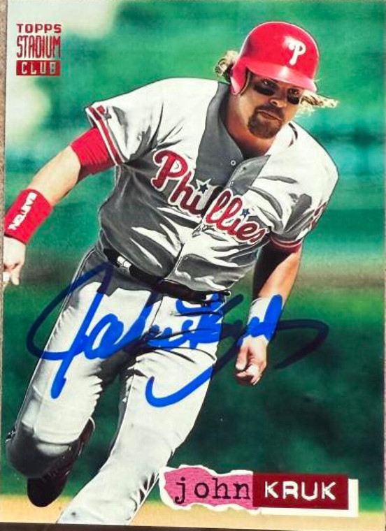 John Kruk Autographed 1994 Stadium Club #361 Philadelphia Phillies Card
