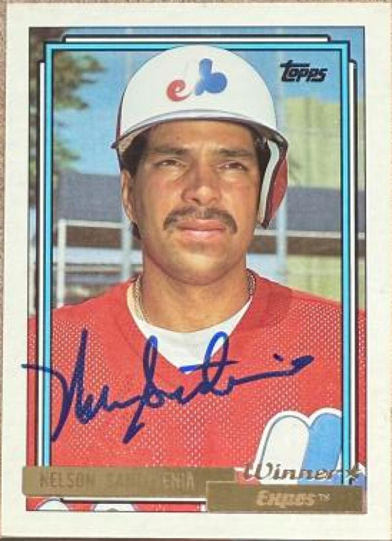Nelson Santovenia Autographed 1992 Topps Gold Winner #732
