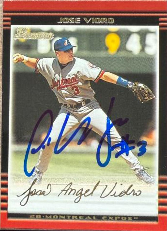 Jose Vidro Autographed 2002 Bowman Gold #99