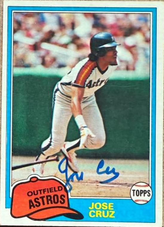 Jose Cruz Autographed 1981 Topps #105 Houston Astros Card
