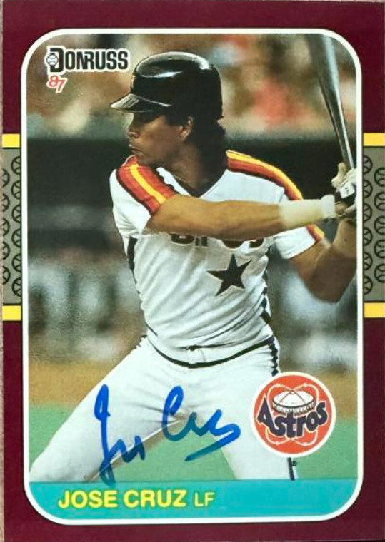 Jose Cruz Autographed 1987 Donruss Opening Day #13 Houston Astros Card