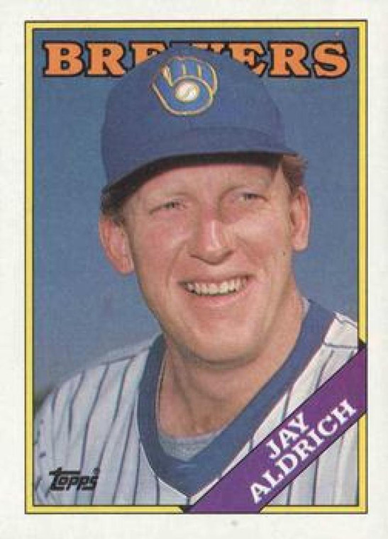 1988 Topps #616 Jay Aldrich NM-MT RC Rookie Milwaukee Brewers 