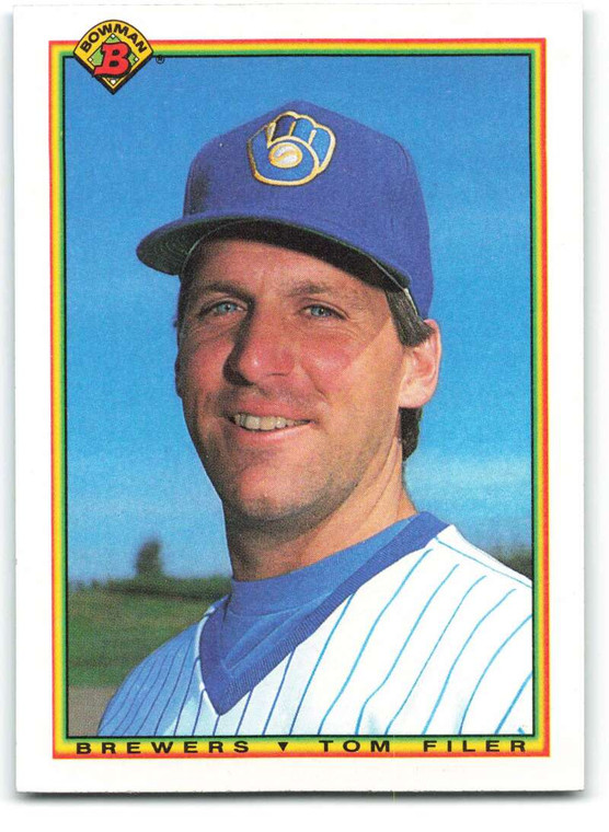1990 Bowman #385 Tom Filer VG Milwaukee Brewers 