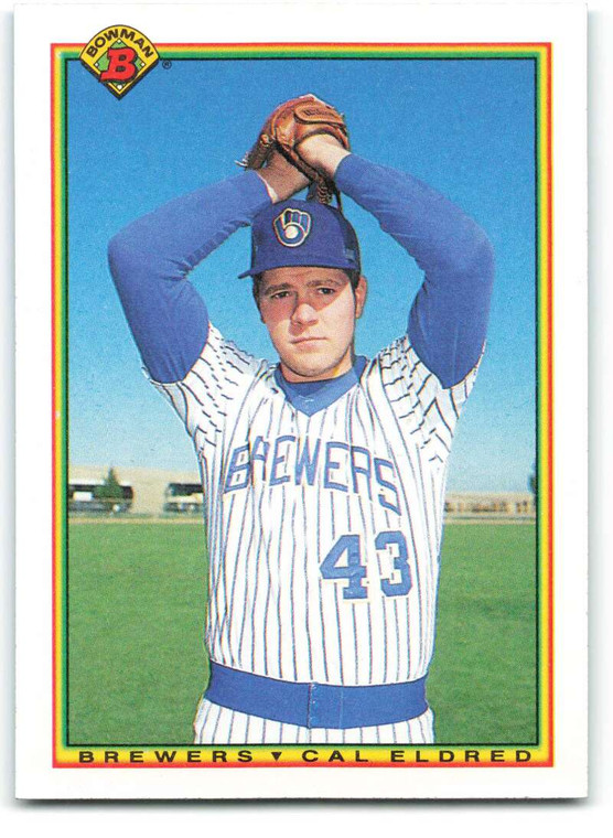 1990 Bowman #387 Cal Eldred VG RC Rookie Milwaukee Brewers 