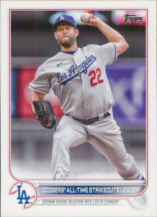 2022 Topps Update #US309 Clayton Kershaw NM-MT Los Angeles Dodger 