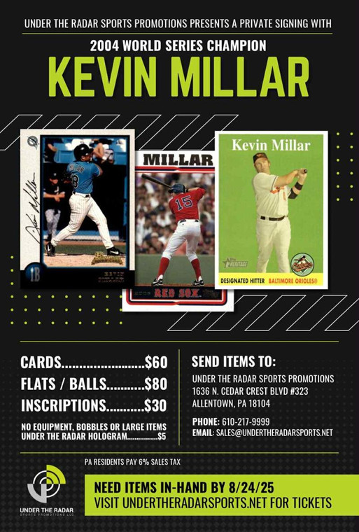 Kevin Millar Autograph Flat Items and Balls